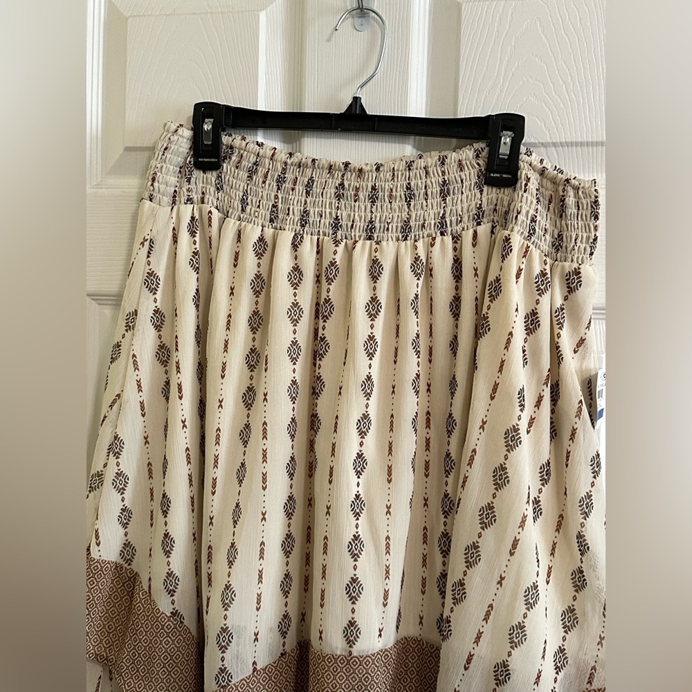 Style & Co Elastic Waist Lined & Layered Sheer Skirt Size XL NWT Tropic Travels - Picture 4 of 5